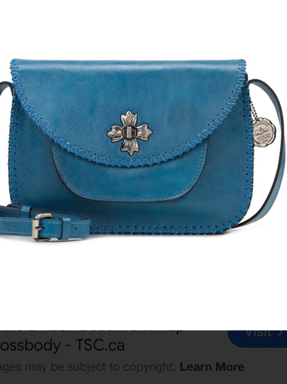 Patricia Nash Leather Crossbody Purse Beaumont Medium Sunflower Blue